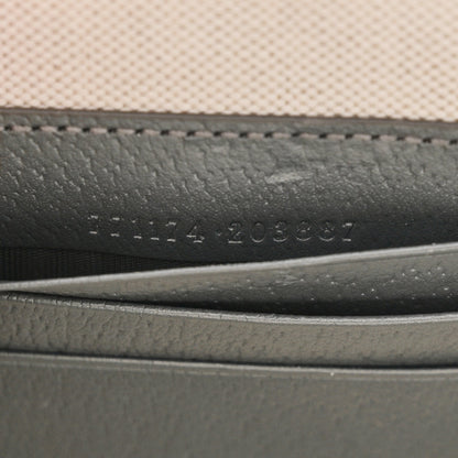 GG Supreme Monogram Textured Dollar Calfskin Small Ophidia Top Handle Shoulder Grey Black Graphite Grey
