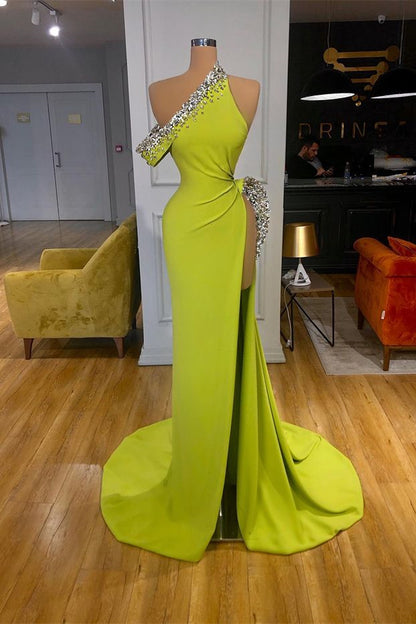 Mermaid Beadings Glorious Prom Dress Off-The-Shoulder With Slit