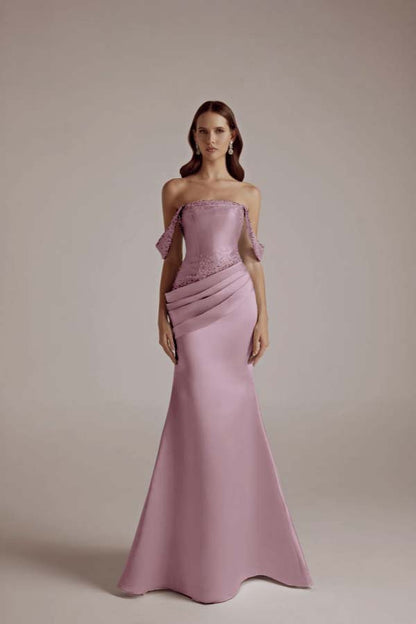 Sleeveless Sweetheart Strapless Off Shoulder A Line Long Prom Dress With Beading