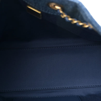Washed Denim Quilted Mini Chanel 25 Handbag Blue