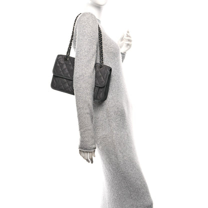 Caviar Quilted Medium French Riviera Flap Grey