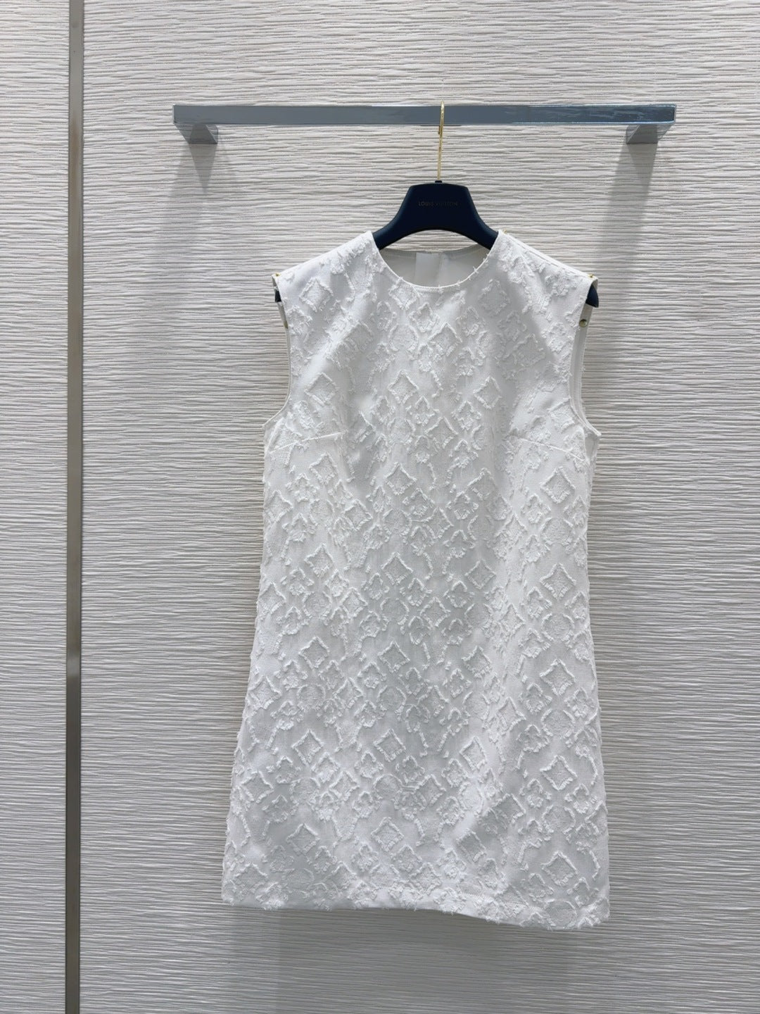 LV 25S Back Zipper Cute Vest Dress White Cotton