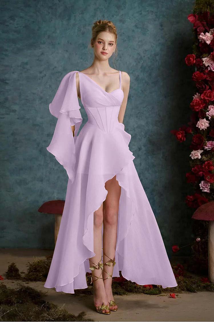 Sleeveless One Straps Sweetheart Long Slit Prom Dress With Slit