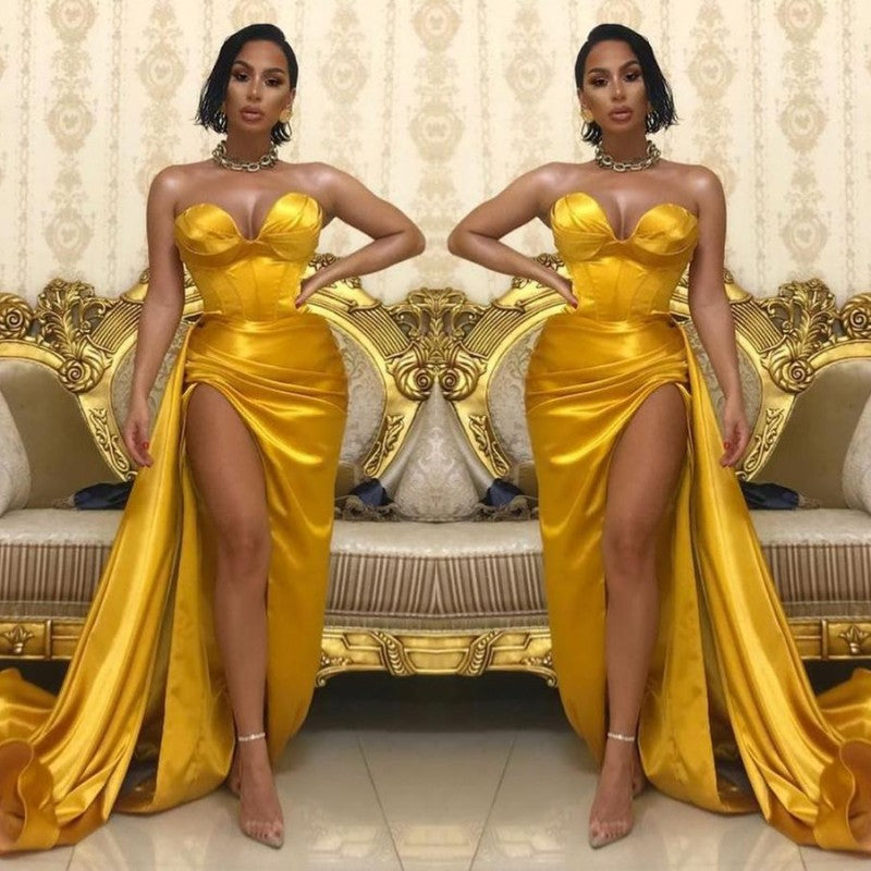 Long Sweetheart Prom Dress With Slit