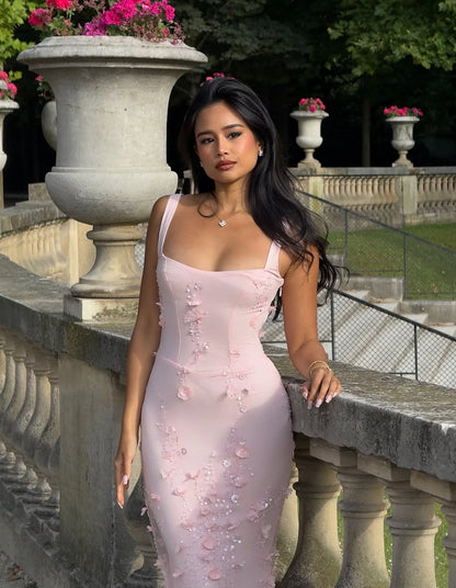 Sleeveless Strapless Square Mermaid Prom Dress With Handmade Flower