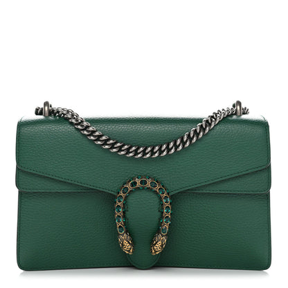Pebbled Calfskin Small Dionysus Shoulder Bag Emerald