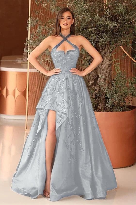 Black A Line Prom Dress With Appliques For Party