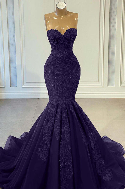 Sweetheart Red Sleeveless Mermaid Prom Dress With Beadings