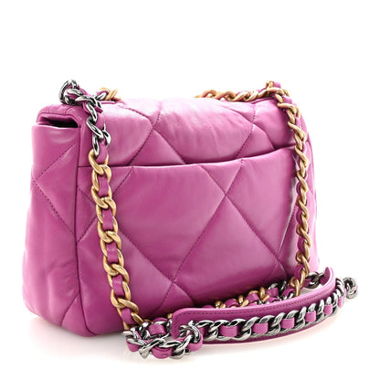 Lambskin Quilted Medium Chanel 19 Flap Purple