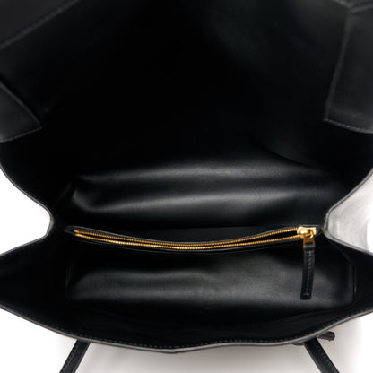 Calfskin Medium Falcon Shoulder Bag Black