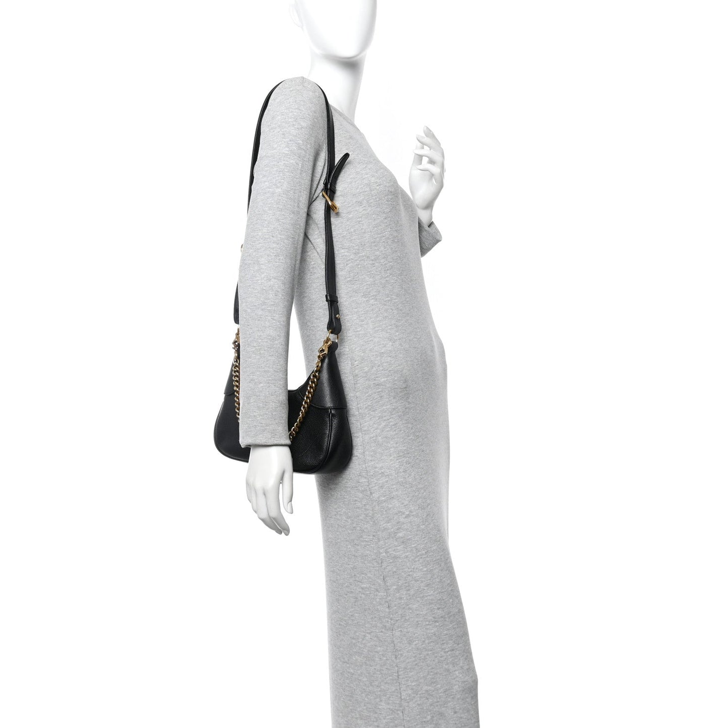 Goatskin Small Aphrodite Shoulder Bag Black