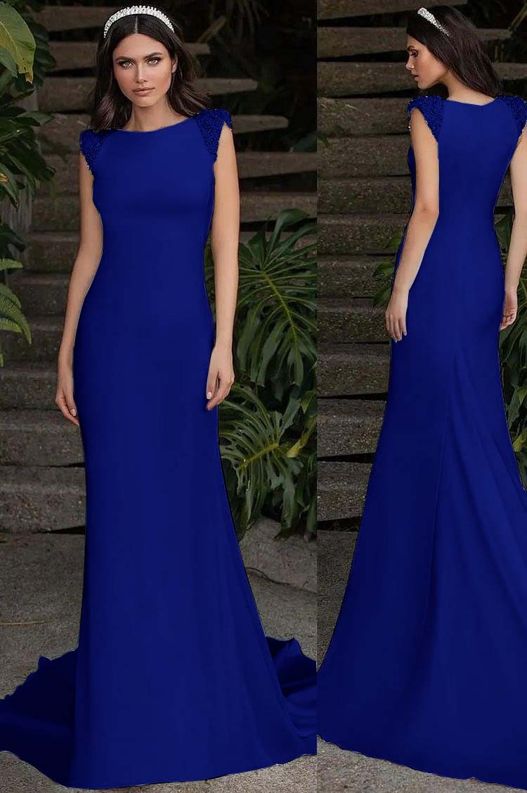 White Sleeveless Strapless Mermaid Long Prom Dress With Beading