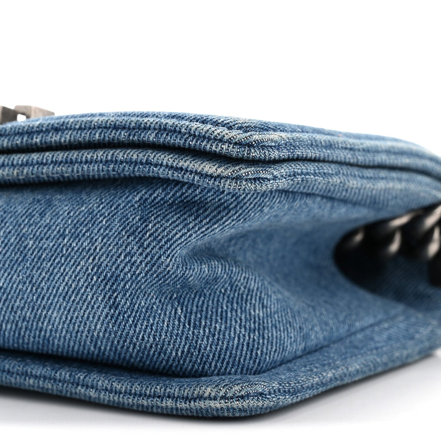 Denim Quilted Small Boy Flap Blue