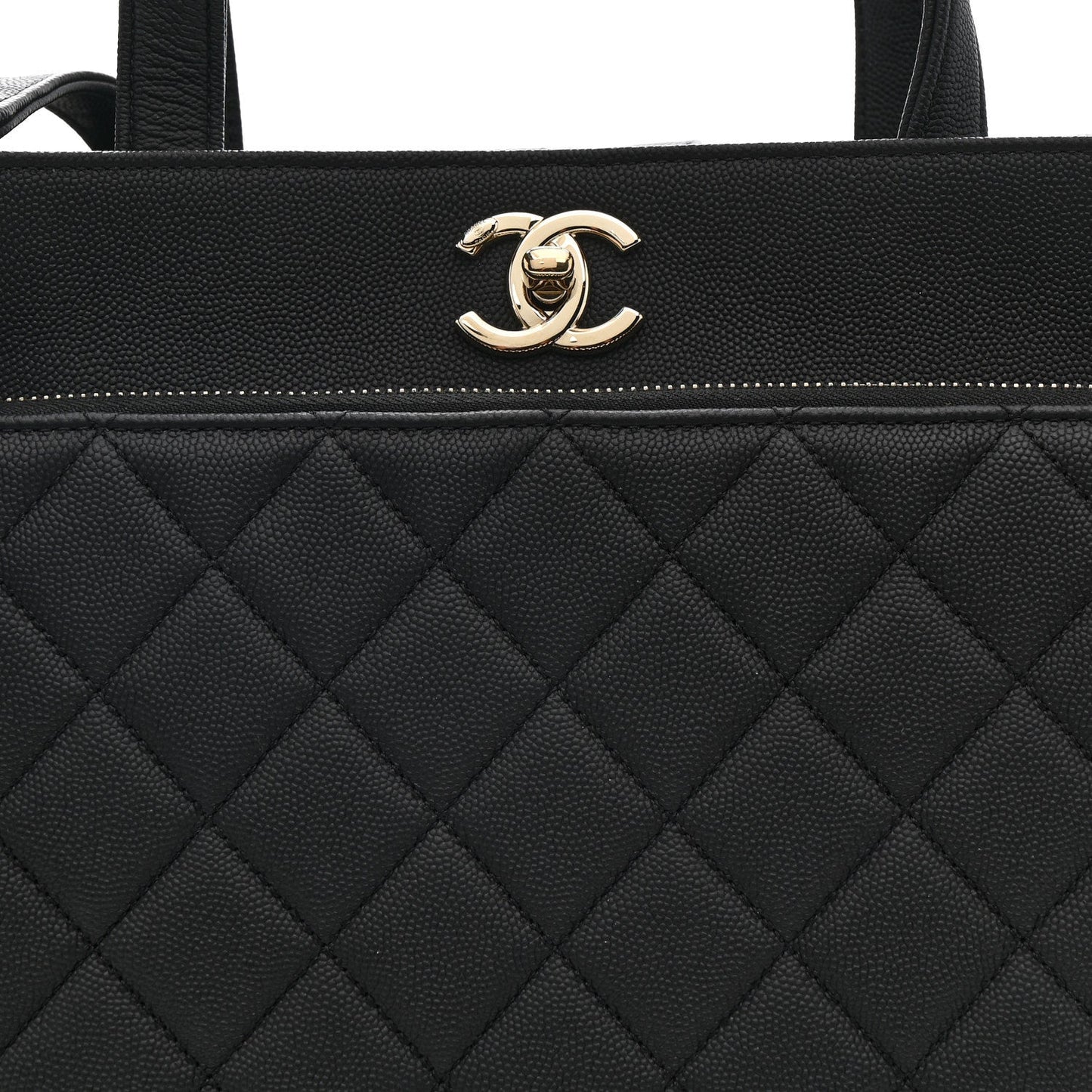 Caviar Quilted Large Business Affinity Shopping Bag Black