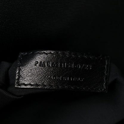 Faux Patent Matelasse Monogram Medium Niki Chain Satchel Black
