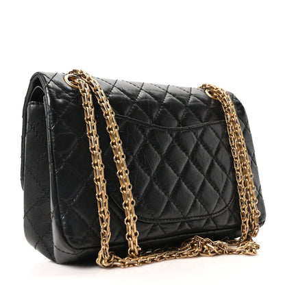 Aged Calfskin Quilted 2.55 Reissue 225 Flap Black