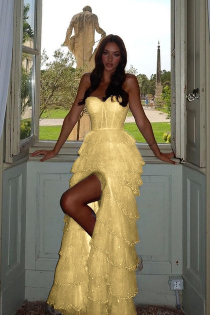 Chic Blue Tulle Sweetheart Beaded Sleeveless Cake Prom Dress with Split