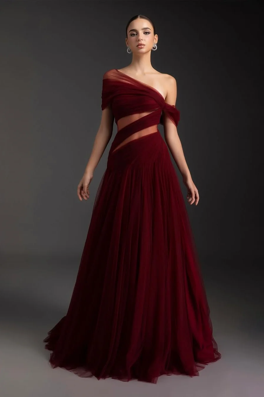 SleevelessOff-Shoulder A-Line Prom Dress
