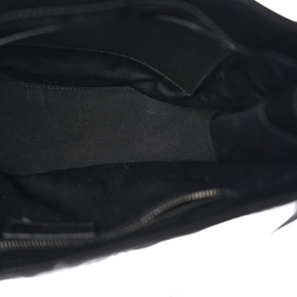 Crinkled Calfskin Matelasse Monogram Medium Niki Shopper Tote Black