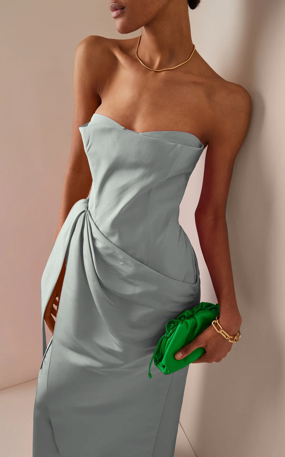 Elegant Strapless Pink   Floor Length Prom Dress