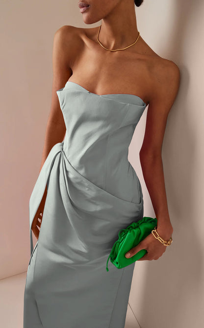 Elegant Strapless Pink   Floor Length Prom Dress