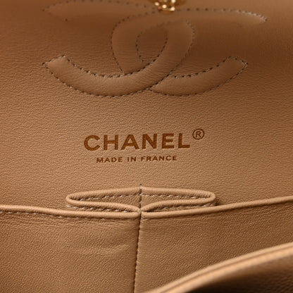 Caviar Quilted Small Double Flap Beige