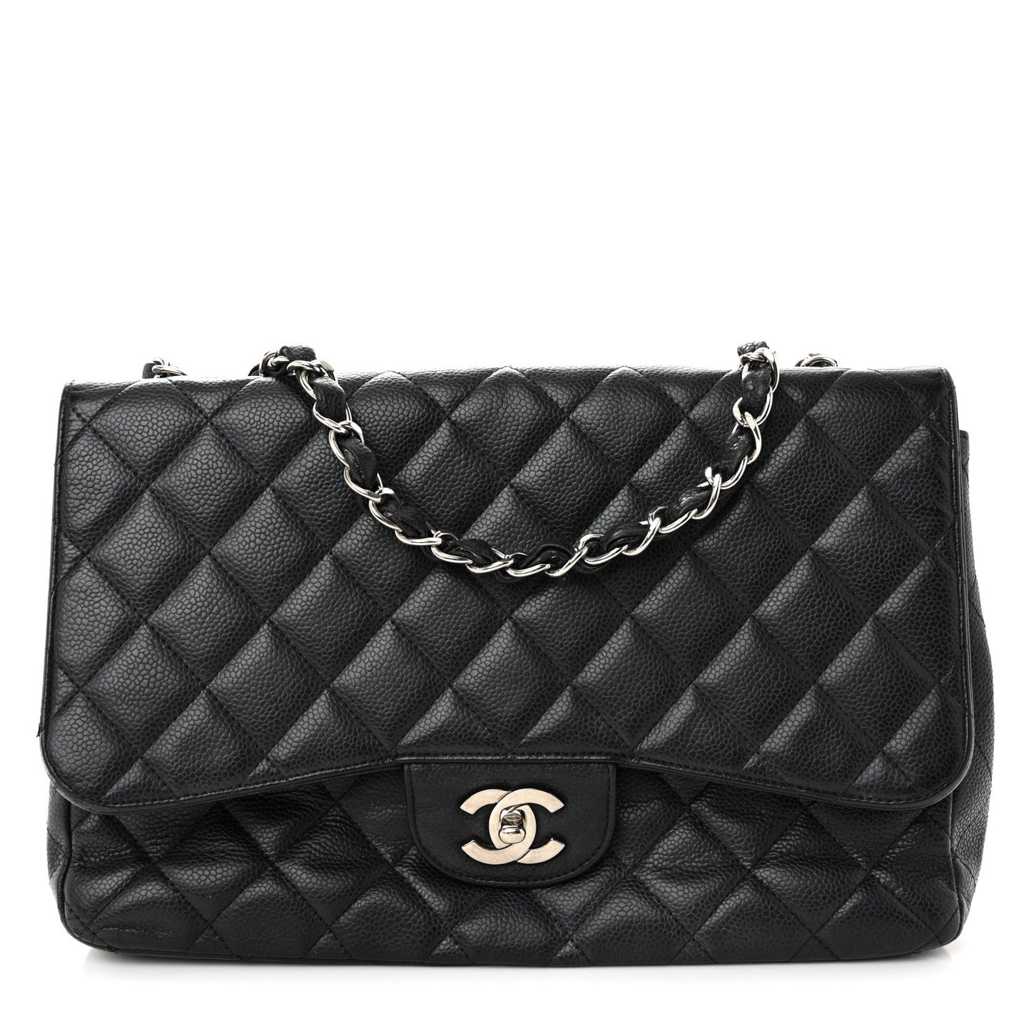 Caviar Quilted Jumbo Single Flap Black