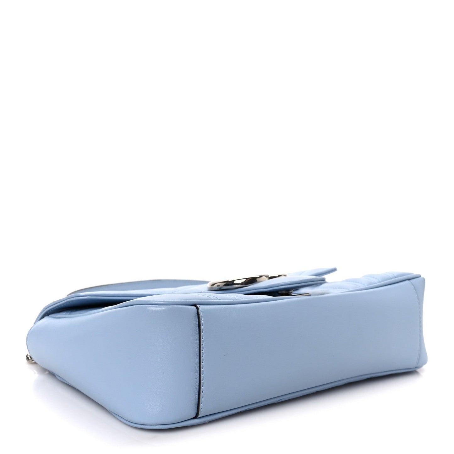 Calfskin Matelasse Small GG Marmont Shoulder Bag Porcelain Light Blue