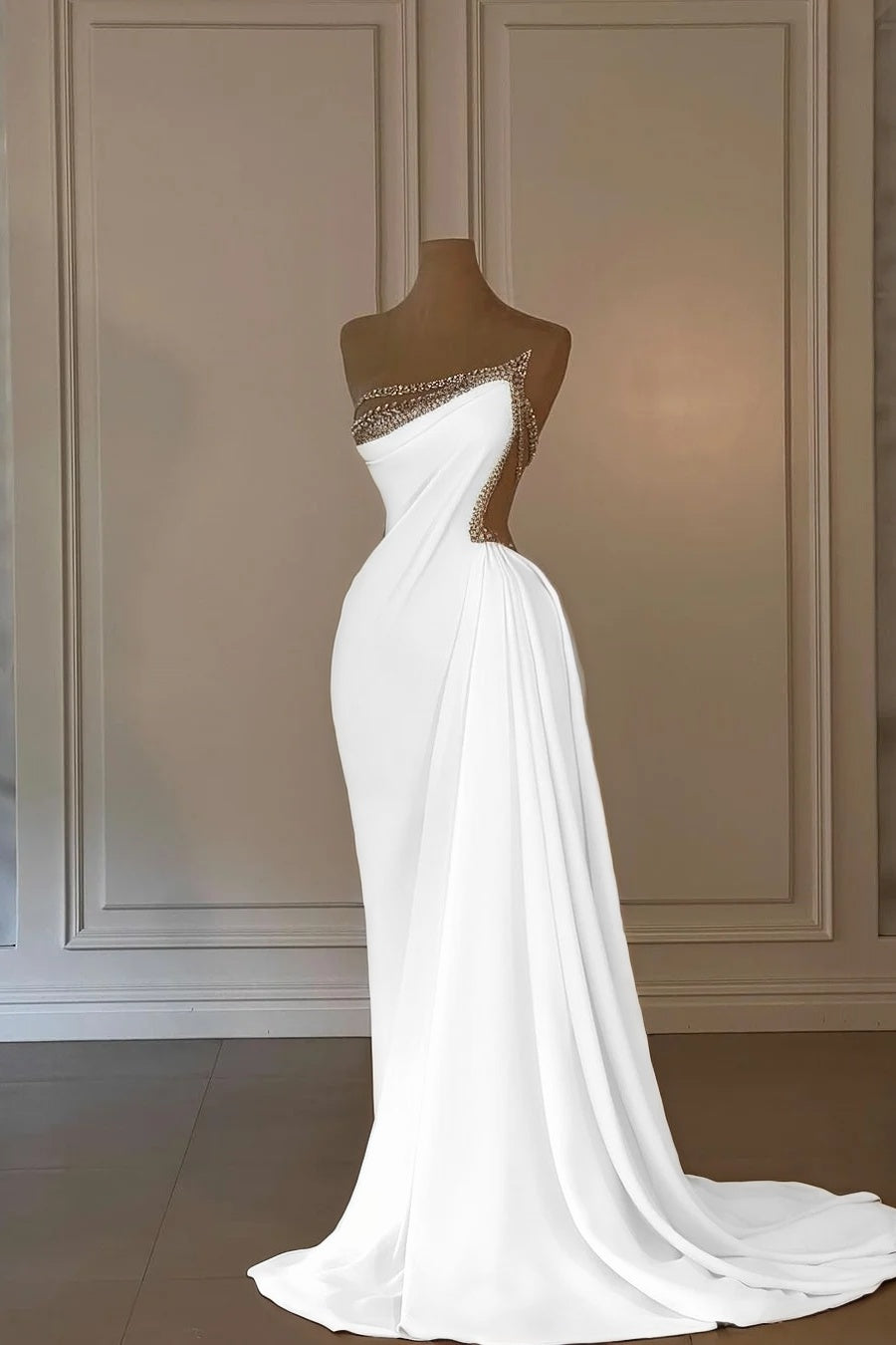 Fabulous Daffodil Asymmetric Sleeveless Ruched Patchwork Evening Dress