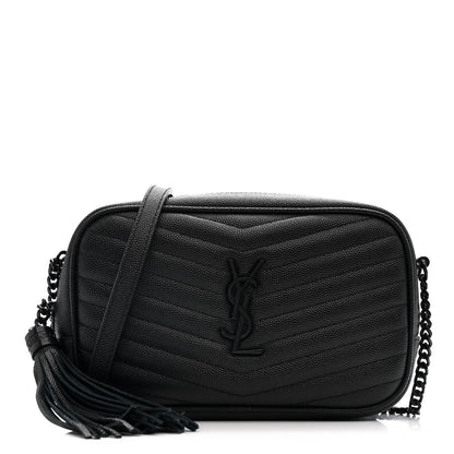 Grain De Poudre Matelasse Monochrome Monogram Mini Lou Camera Bag Black