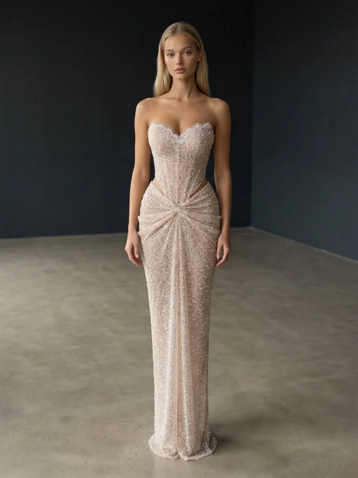 Gorgeous Sleeveless Sweetheart Fitted Evening Dress With Beading
