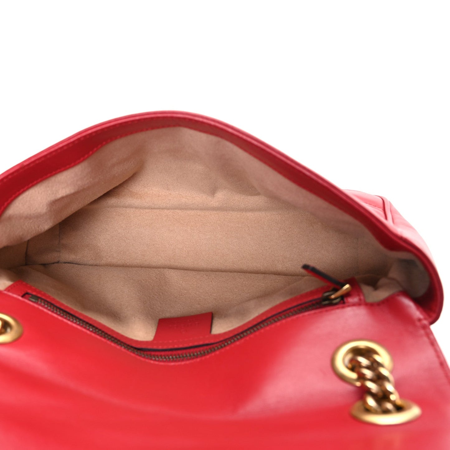 Calfskin Matelasse Small GG Marmont Shoulder Bag Hibiscus Red