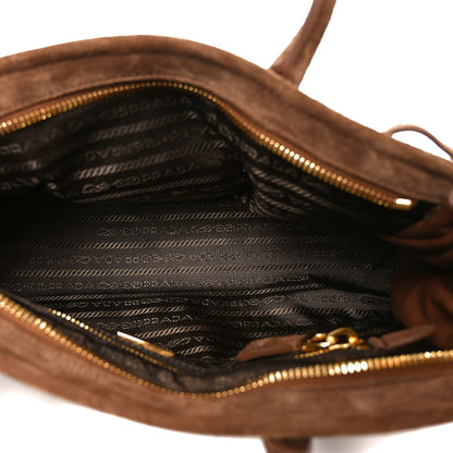 Suede Triangle Medium Bonnie Shoulder Bag Cacao