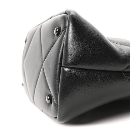 Nappa Monochrome Small Roman Stud The Handle Bag Black