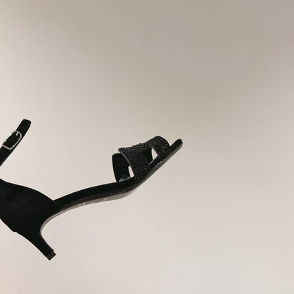 HM Diamond Sandals Black Calfskin 308100