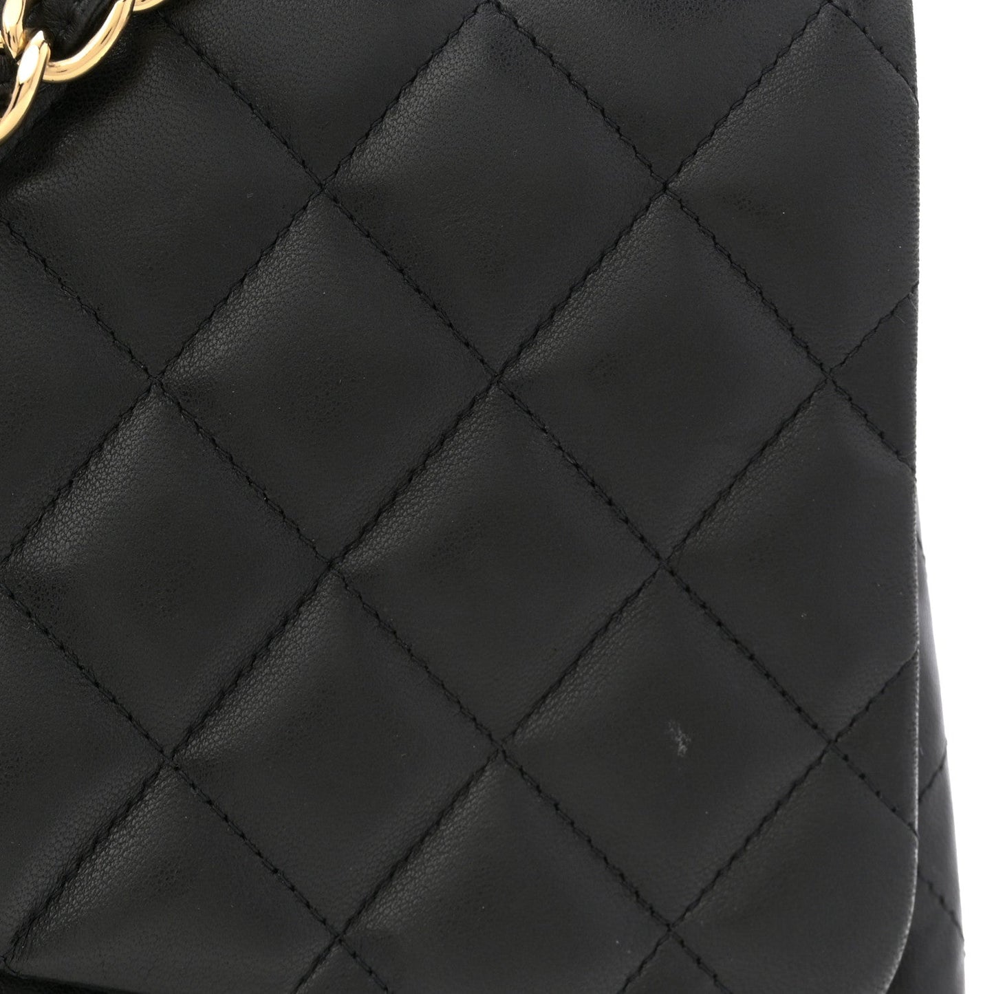Lambskin Quilted Jumbo Single Flap Black