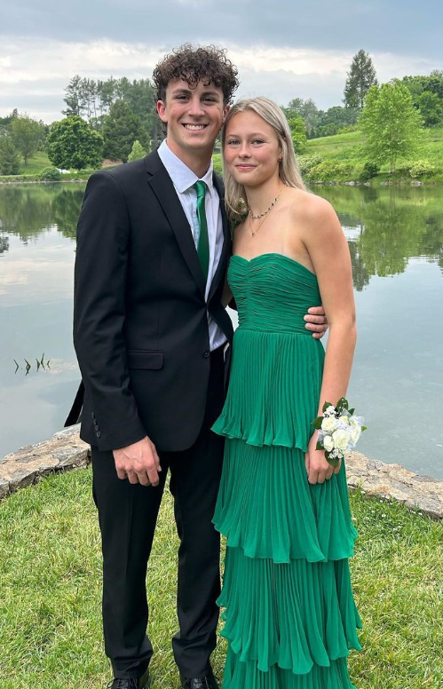 Hunter Green Strapless A-line Layers Long Prom Dress