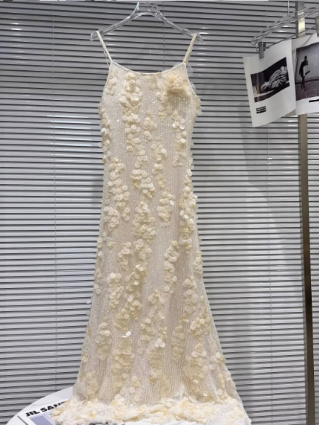 Sleeveless Spaghetti Straps Appliques Evening Dress With Sequins