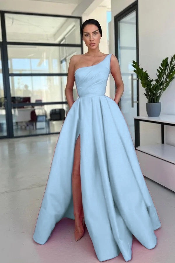 Glamorous Rose Pink A Line Evening Dress Simple