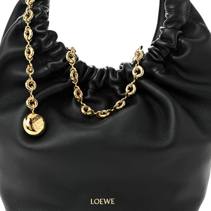 Buttery Nappa Lambskin Small Squeeze Bag Black