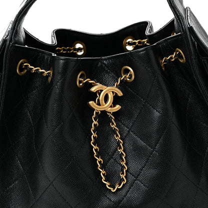 Caviar Quilted Small Chanel 25 Handbag Black