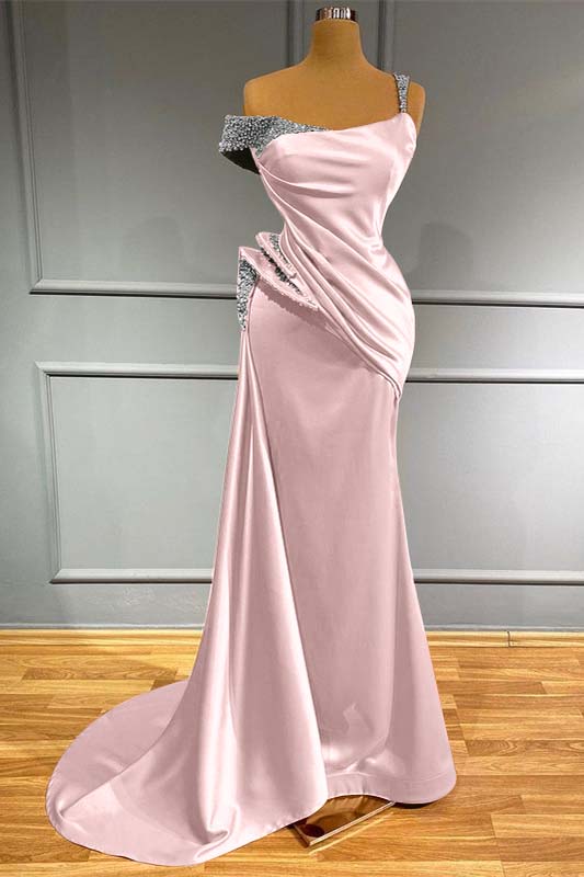 Long Off-the-Shoulder Mermaid Ruffles Evening Dress With Beads