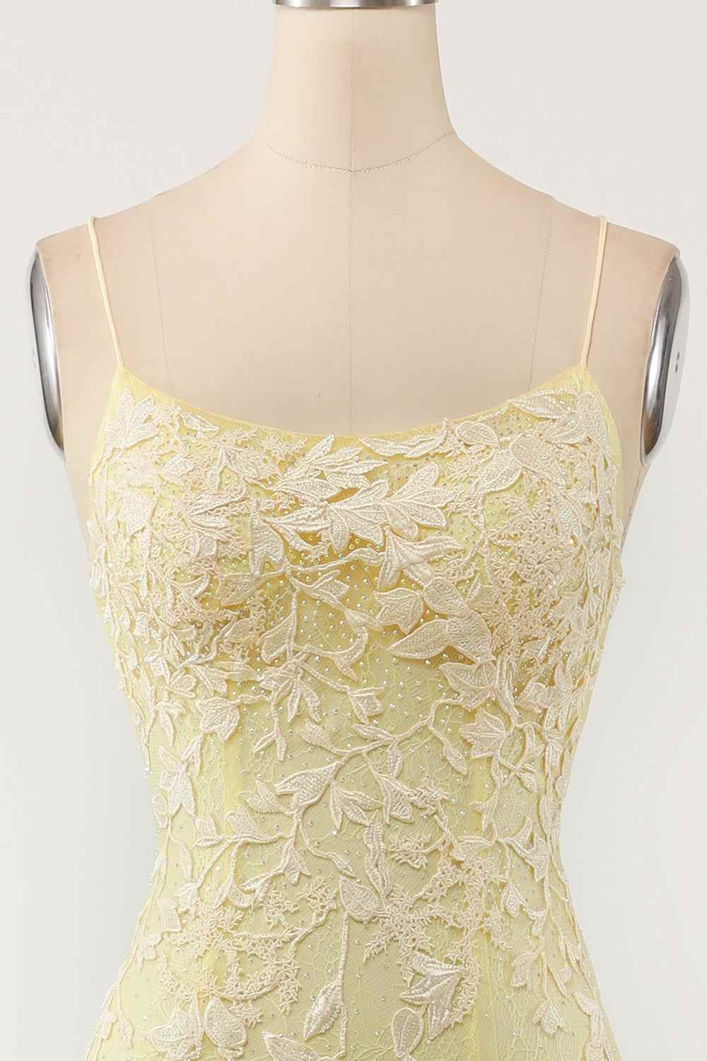 Mermaid Tulle Bateau Lace-Up Lace Appliques Prom Dress