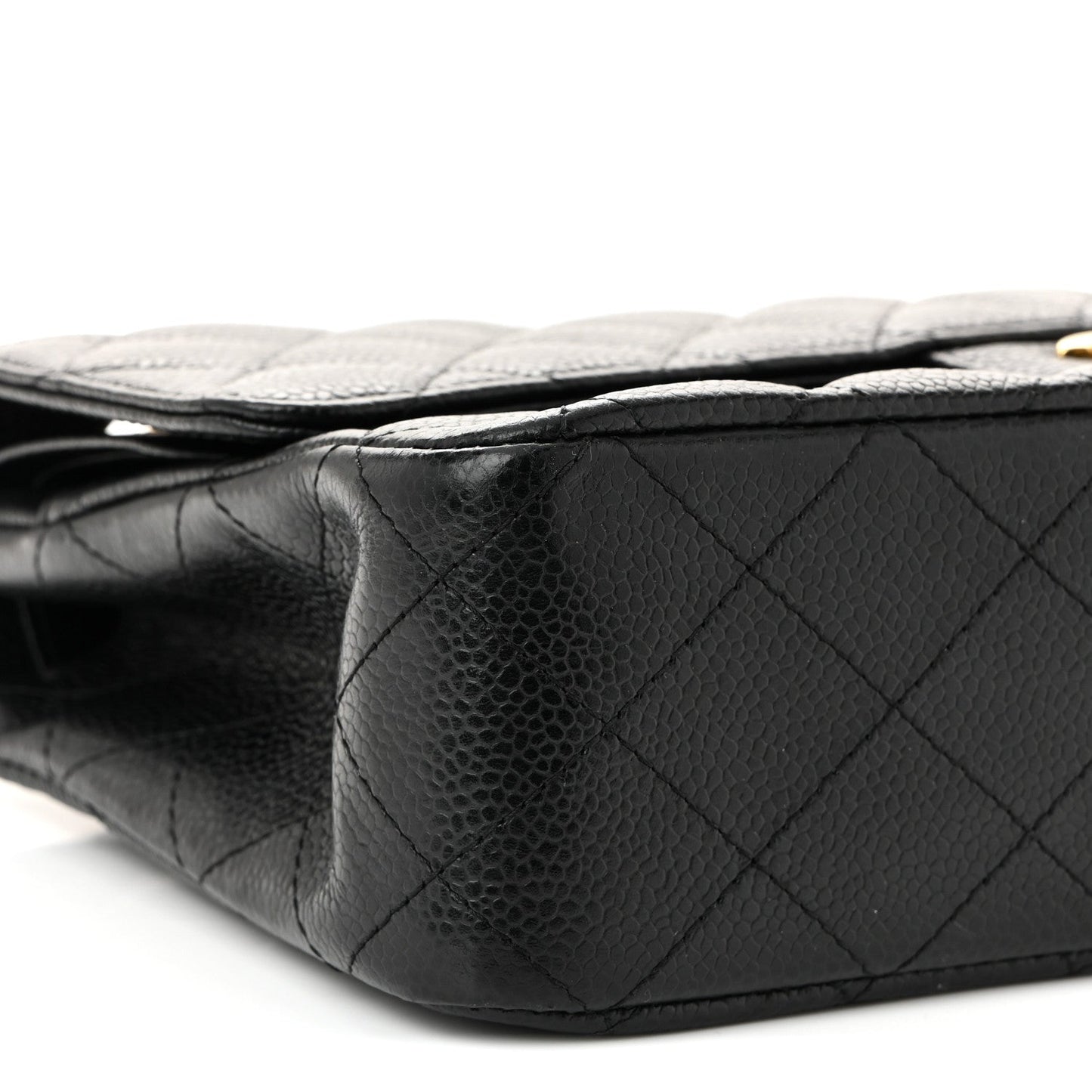 Caviar Quilted Medium Double Flap Black
