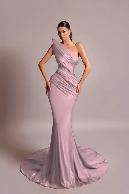 Red Strapless Long Prom Dress Mermaid Sleeveless with Sequins