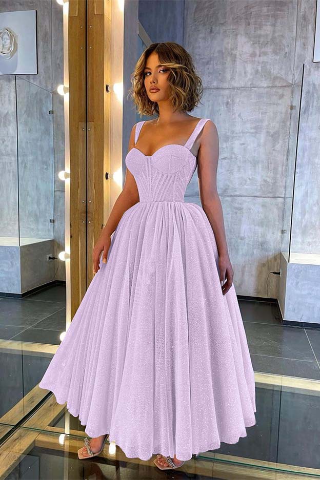 Glittering Straps Sweetheart Prom Dress