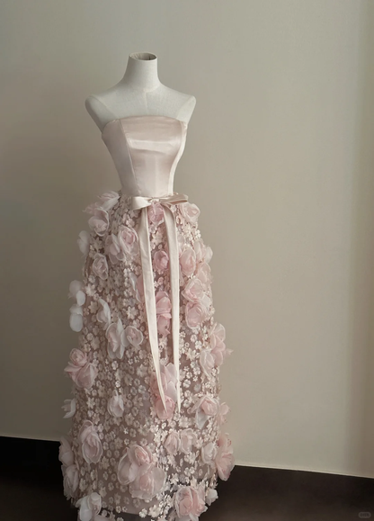 Pink Floral Long Prom Dress Sweet 16 Birthday Dress Evening Dress fg8332