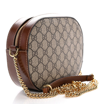 GG Supreme Monogram Cuoio Toscano Mini Chain Shoulder Bag Beige Ebony Cuir