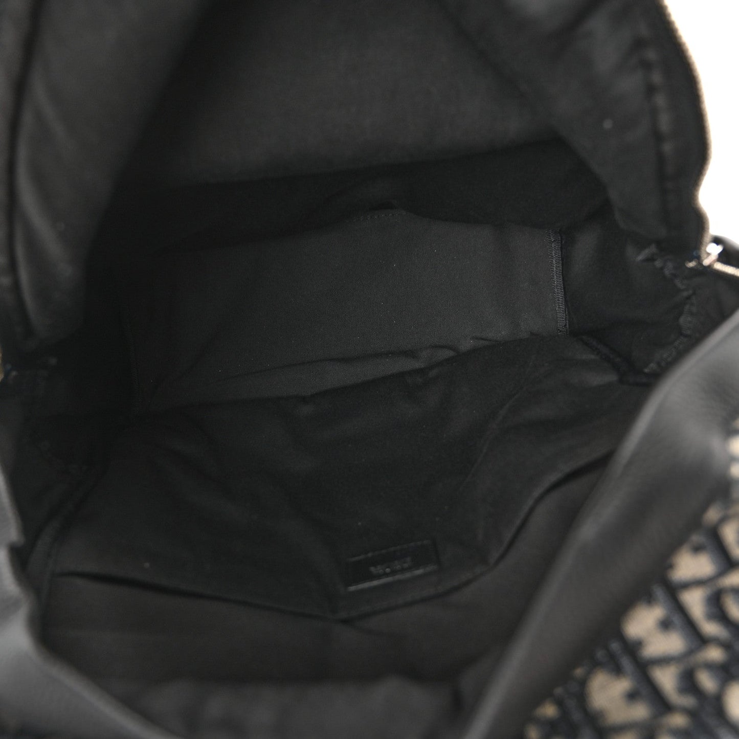 Oblique Calfskin Rider Backpack Beige Black