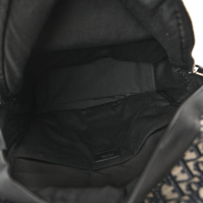 Oblique Calfskin Rider Backpack Beige Black